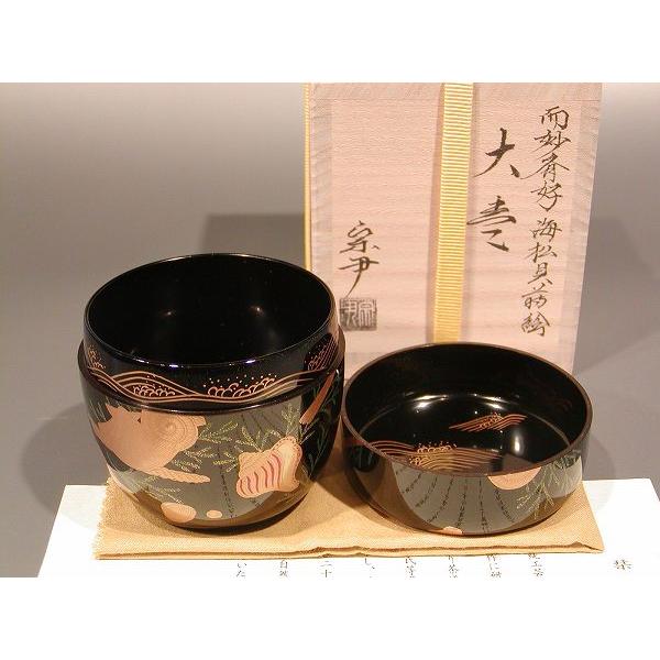 茶道具 大棗 海松貝（みるがい）蒔絵 而妙斎好、 中村宗尹作 : 佐藤