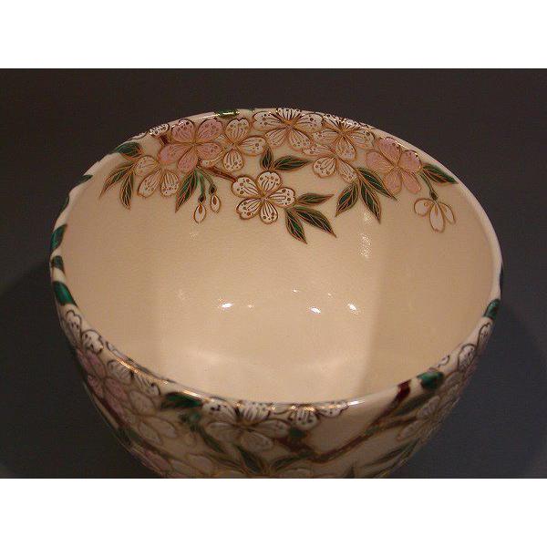 茶道具 茶碗 色絵 桜花ノ画、 清閑寺窯 四代 杉田祥平作 : 佐藤大観堂
