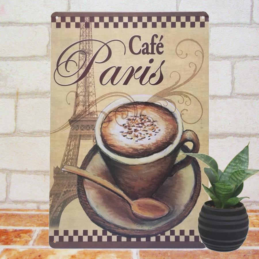 ブリキ看板 アンティーク カフェ風 パリch インテリア ポスター