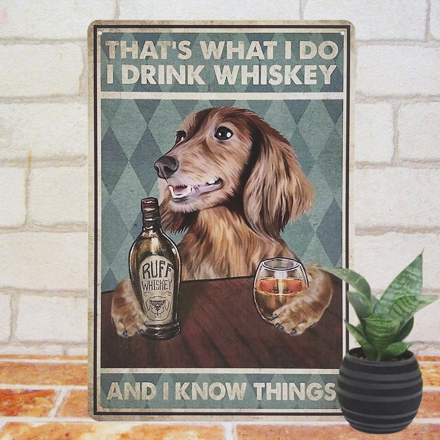 ブリキ看板 ダックスフント tr 犬 絵 イラスト ダックスフンド