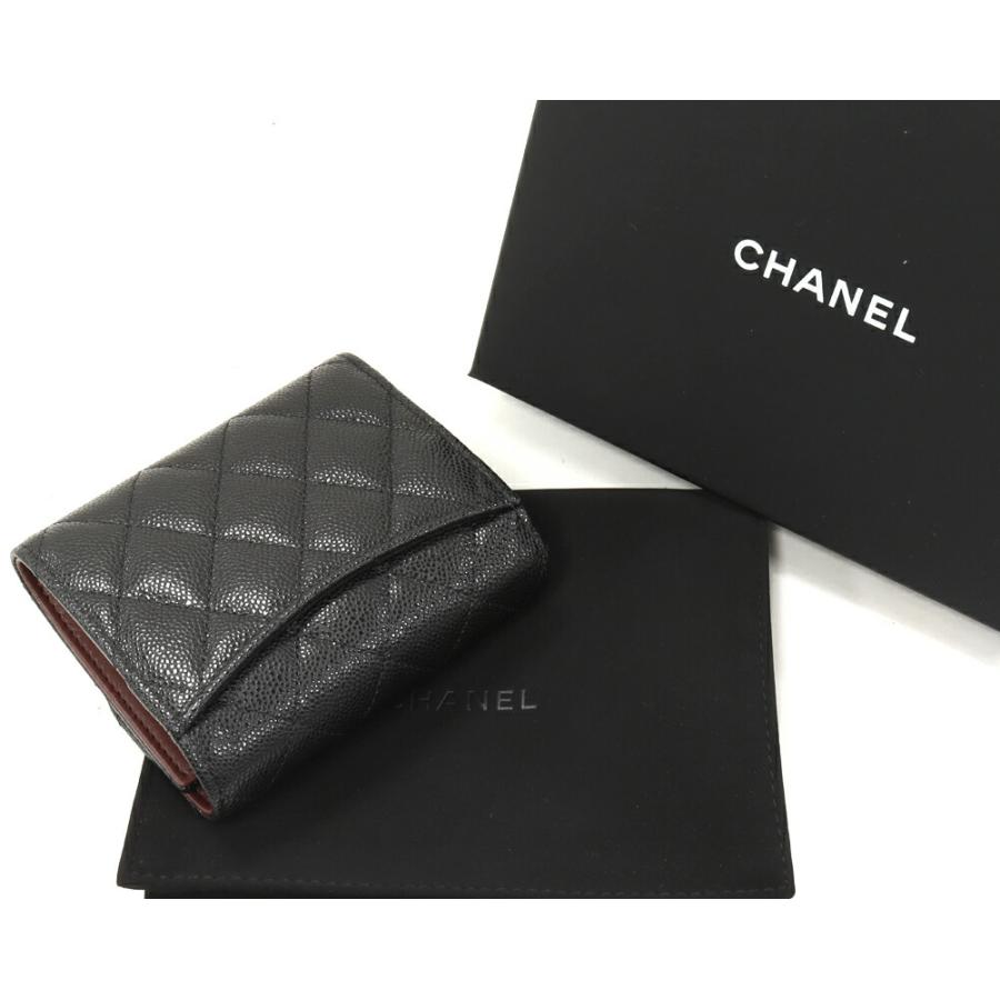 CHANELタイムレス クラシック 三つ折り財布キャビアスキン