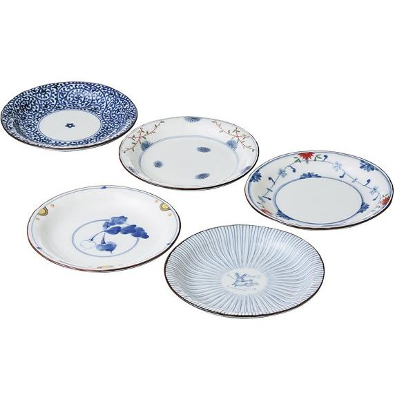 有田焼】≪波佐見焼≫ 染錦絵変わり 和皿揃 取皿5枚セット : ギフト