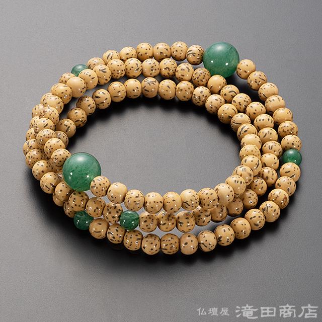 仏壇屋 滝田商店 腕輪念珠 数珠 ブレスレット 108珠 3重 星月菩提樹