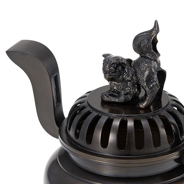 仏壇屋 滝田商店 獅子掛中口 香炉 黒色 8寸付（寺院用仏具） : 仏壇