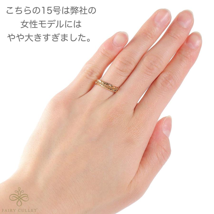 18金リング K18 12面トリプル喜平リング 日本製 (15号、内径17.7mm 外