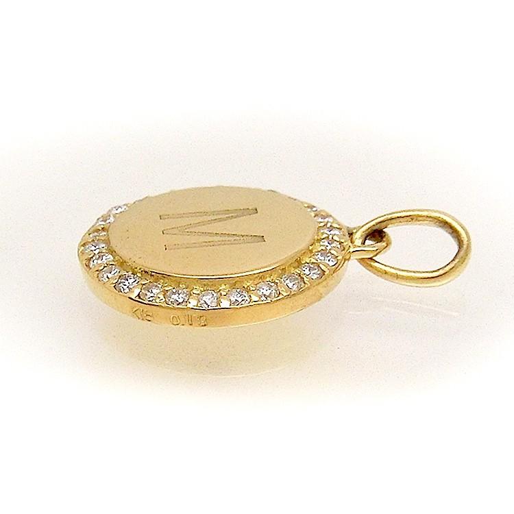 見積商品) イニシャル ペンダントトップ ダイヤモンド K18 18金