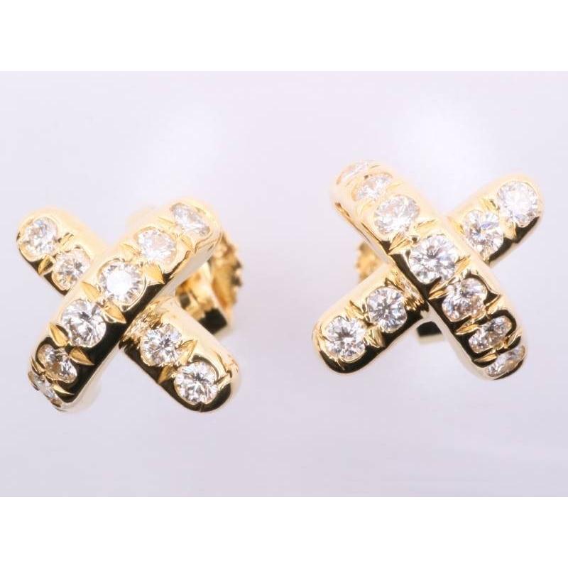 TIFFANY&Co.（ティファニー） クロスステッチ ダイヤ ピアス 750 K18