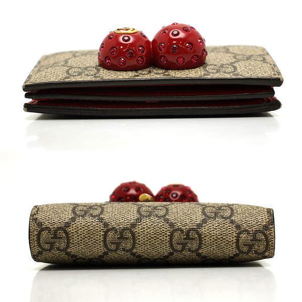 GUCCI（グッチ） チェリー 二つ折りコンパクト財布 476050・1177 GG