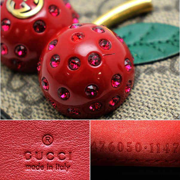 GUCCI（グッチ） チェリー 二つ折りコンパクト財布 476050・1177 GG