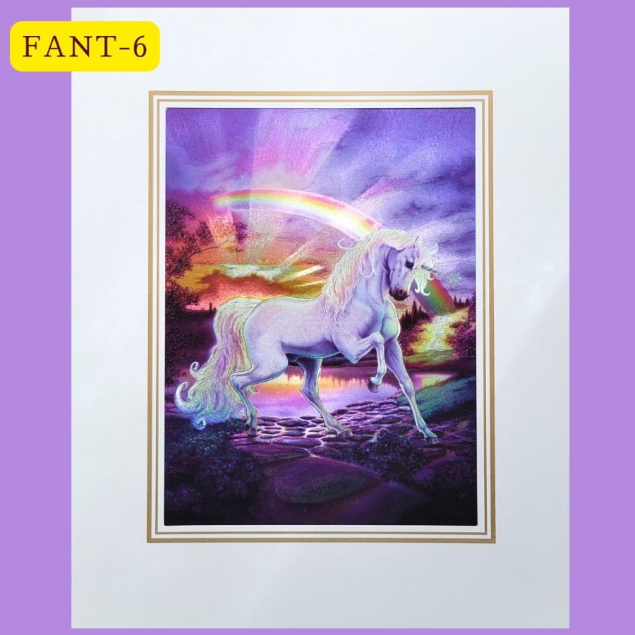 エッチング アート 版画プリント ファンタジー 妖精 ユニコーン 白鳥