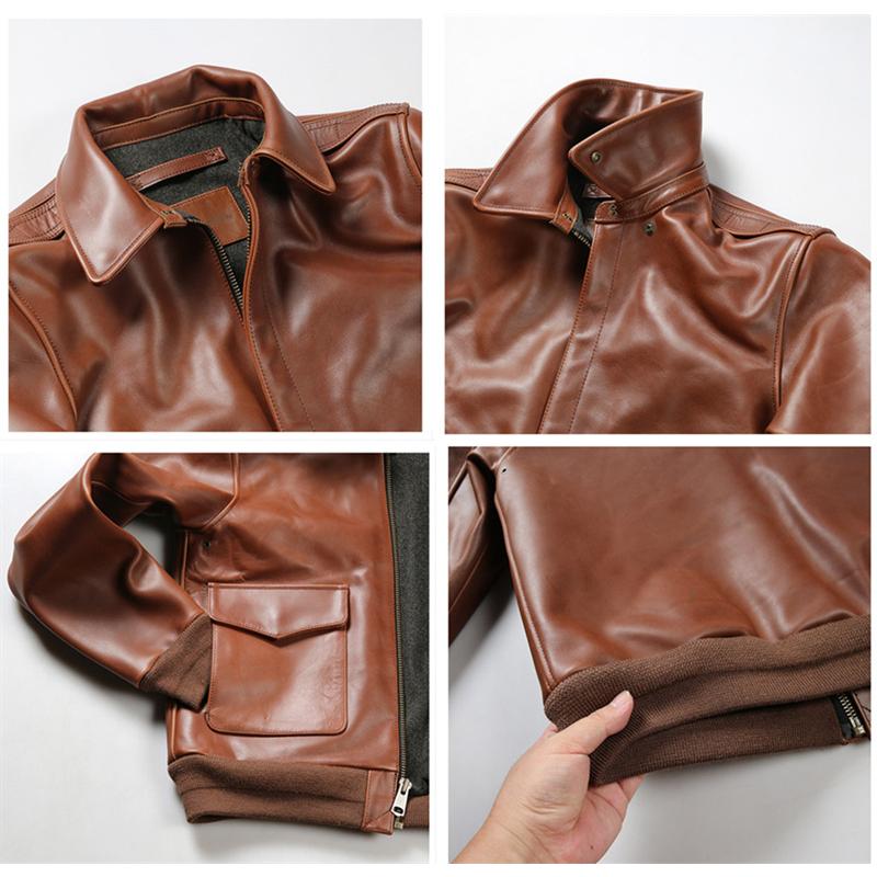 A2フライトジャケット 本革ジャケット 革ジャン オイルワックス加工 革