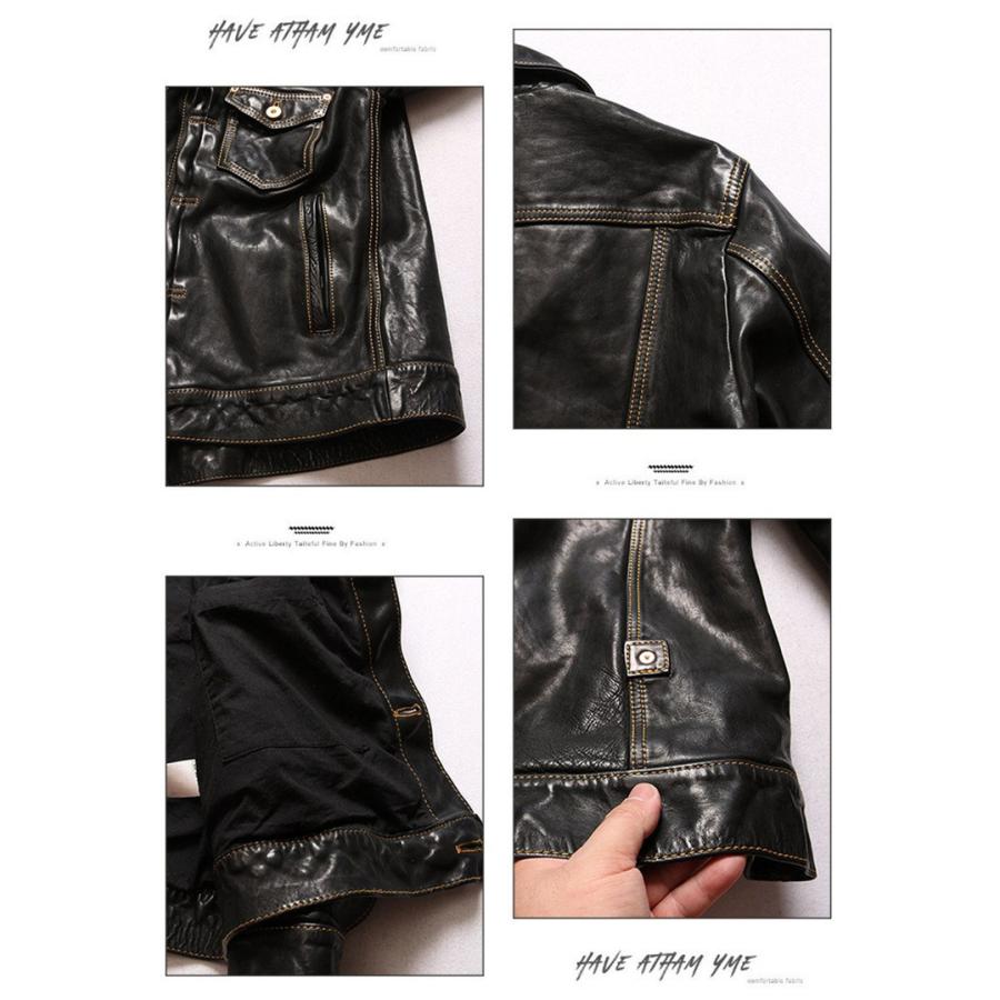 馬革 本革ジャケット 馬革ジャケット ロック風 ライダースジャケット