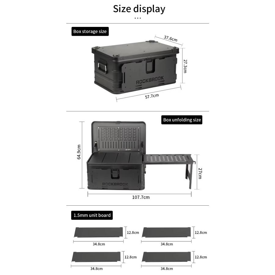 アルミ コンテナ ボックス 50L カスタムベース フルセット Rockbrook