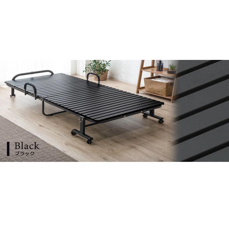 タンスのゲン 折りたたみベッド すのこ シングル ワイド シングル