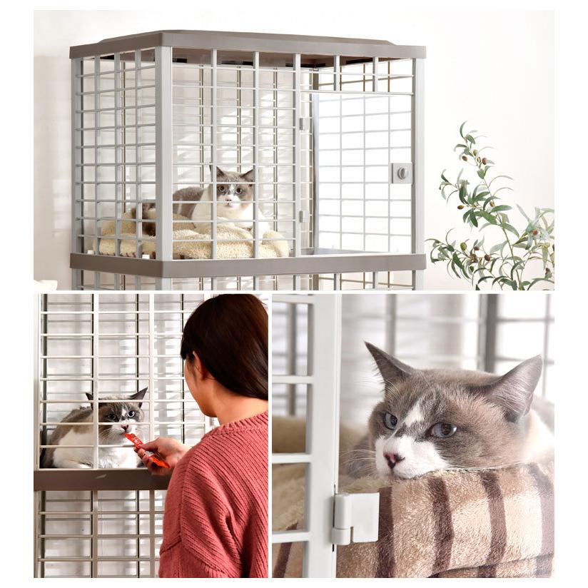 タンスのゲン ハピネコキャットケージ 2段ワイド タンスのゲン 猫