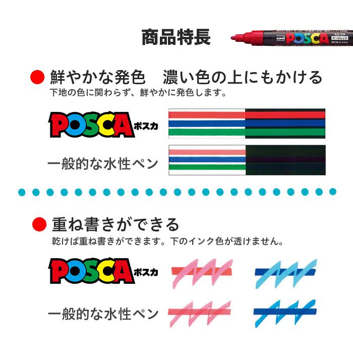 uni（三菱鉛筆） 三菱鉛筆 ポスカ 中字丸芯 水性サインペン 29色 全色