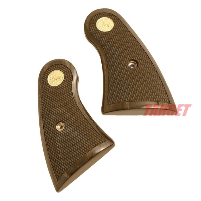 アルタモント タナカ用 COLT パイソン 木製グリップ チェッカー メダル