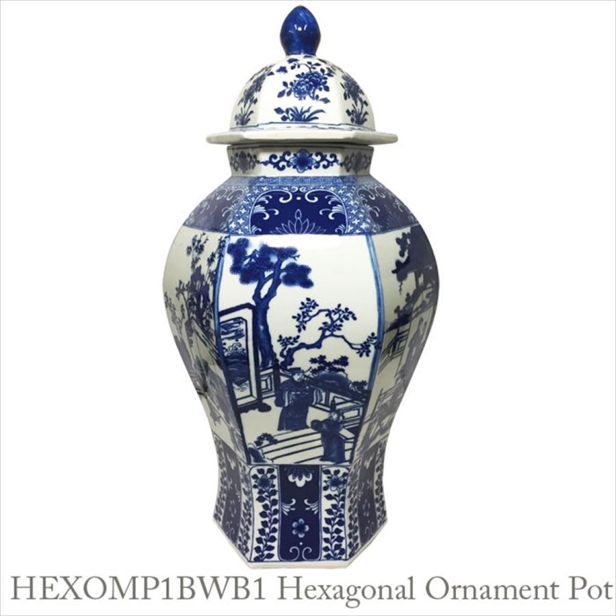 THE-SECRET-GARDEN シノワズリ Blue & White 飾り壺 大 青白陶器