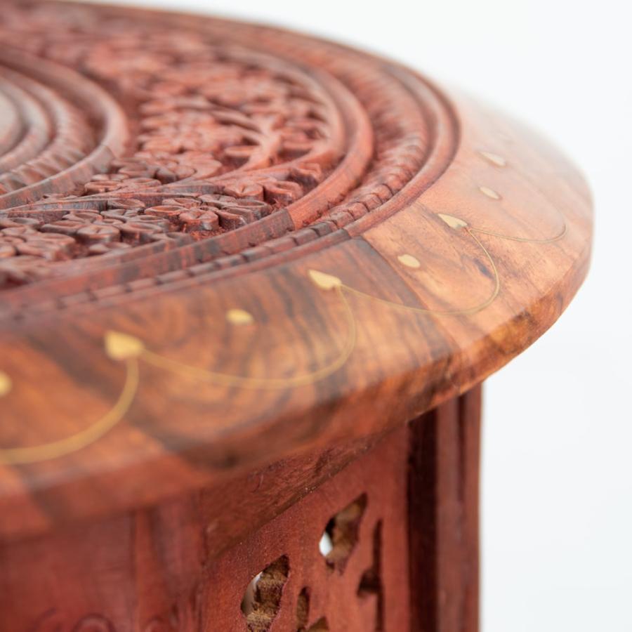 天然木とアイアンのサイドテーブル】シーシャムウッド/インド家具