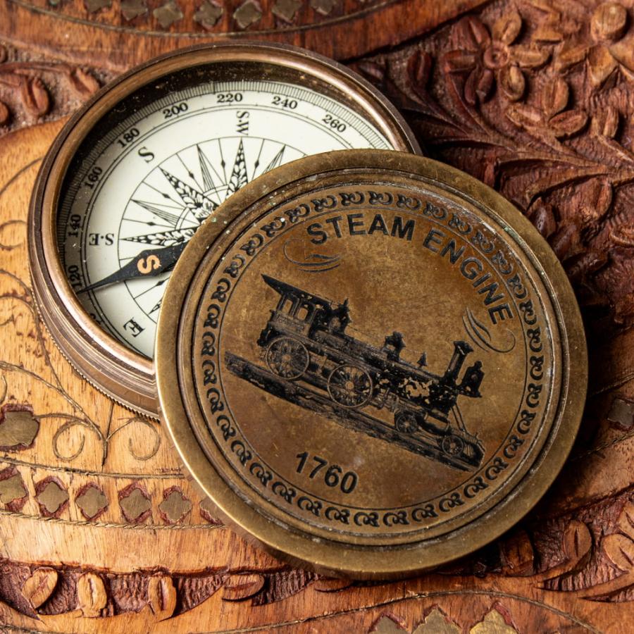 アンティーク アンティック コンパス 方位磁針 (直径約7.6cm)大英帝国