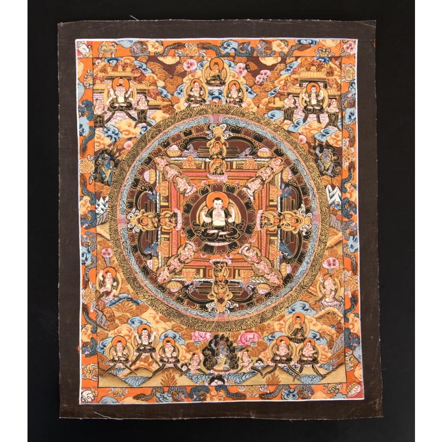 送料無料 観音菩薩 タンカ 仏画 マンダラ 〔一点物〕タンカ 金剛法界
