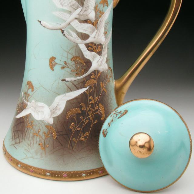 ノリタケ オールドノリタケ 金盛りジュール フライングスワン コーヒー