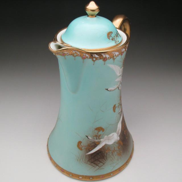 ノリタケ オールドノリタケ 金盛りジュール フライングスワン コーヒー