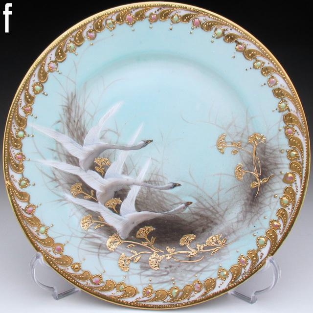 ノリタケ オールドノリタケ 金盛りジュール フライングスワン プレート