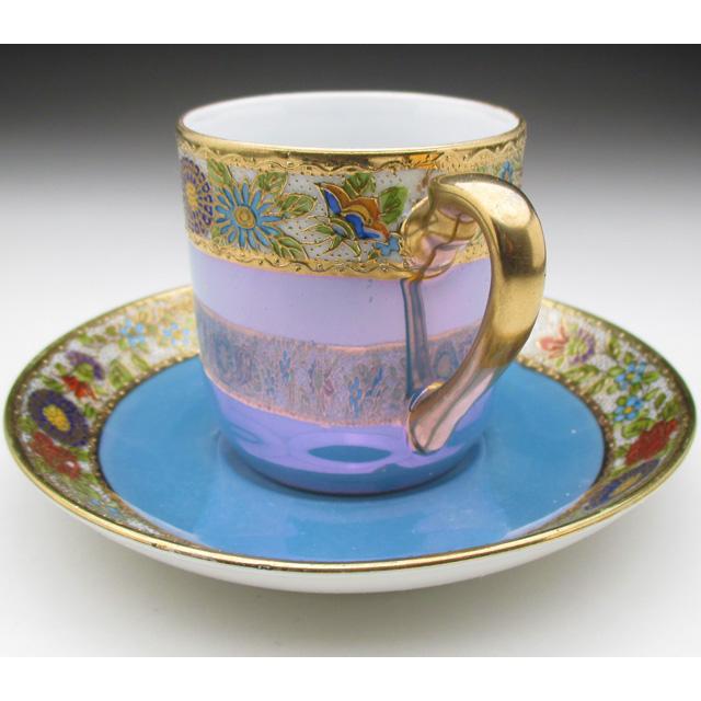 オールドノリタケ 花柄ティーカップとソーサー オールドノリタケ 花柄