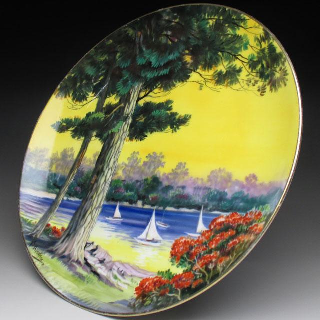 ノリタケ オールドノリタケ 市ノ木慶治 風景絵 プレート 飾り皿 25cm