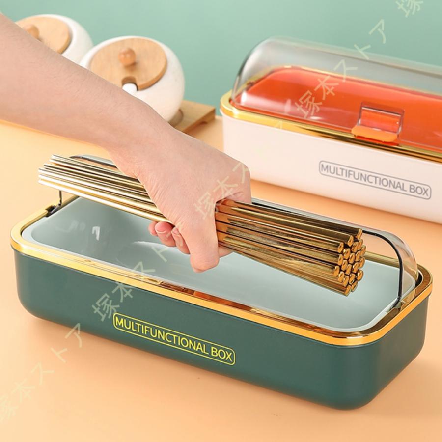 お箸入れケース お箸収納ボックス 仕切り ッチン収納ボック 透明蓋 ゃ