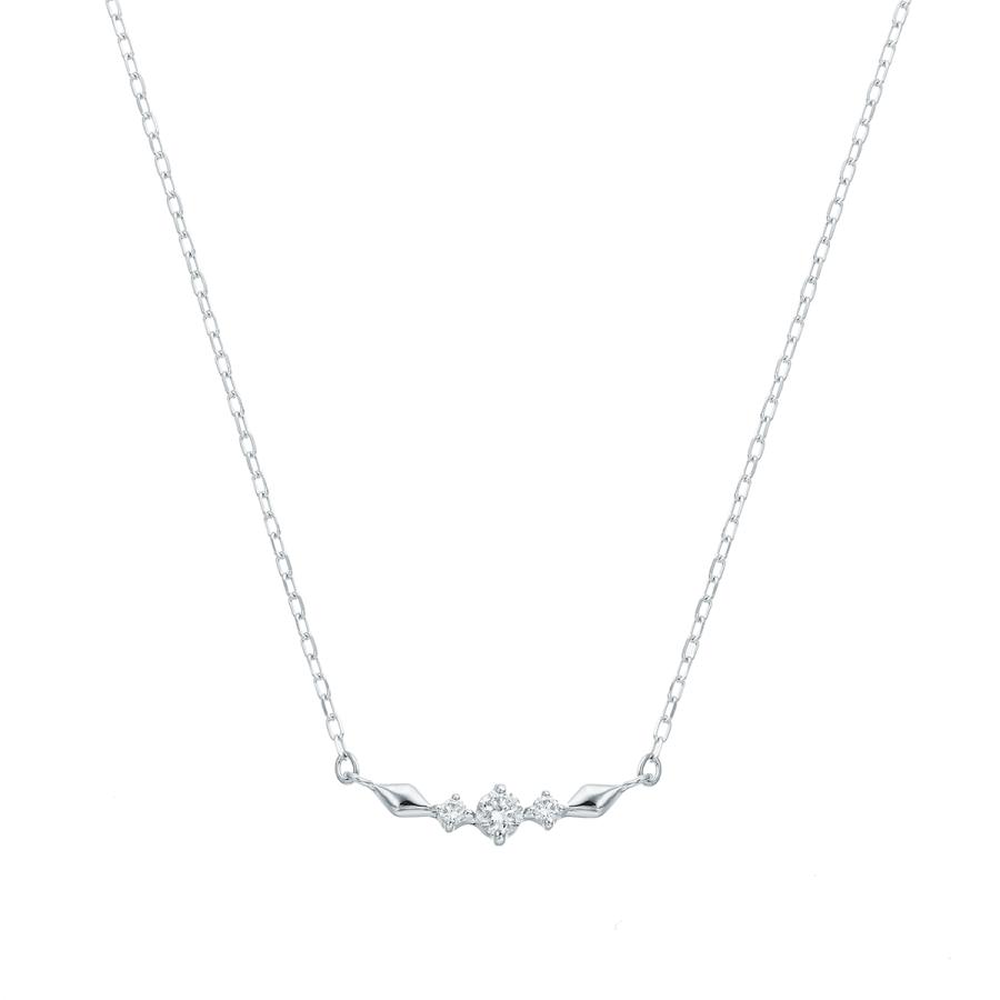 ジュエリーツツミ K10ホワイトゴールドダイヤモンドネックレス