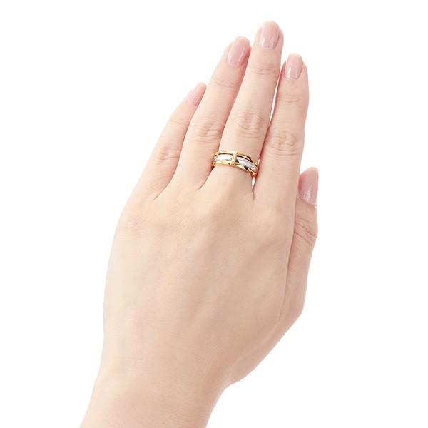 ジュエリーツツミ K18イエローゴールド/プラチナダイヤモンドリング