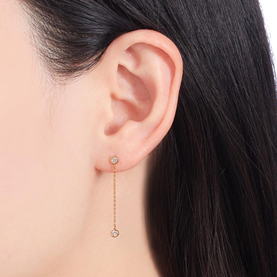 ジュエリーツツミ K18イエローゴールドダイヤモンドピアス