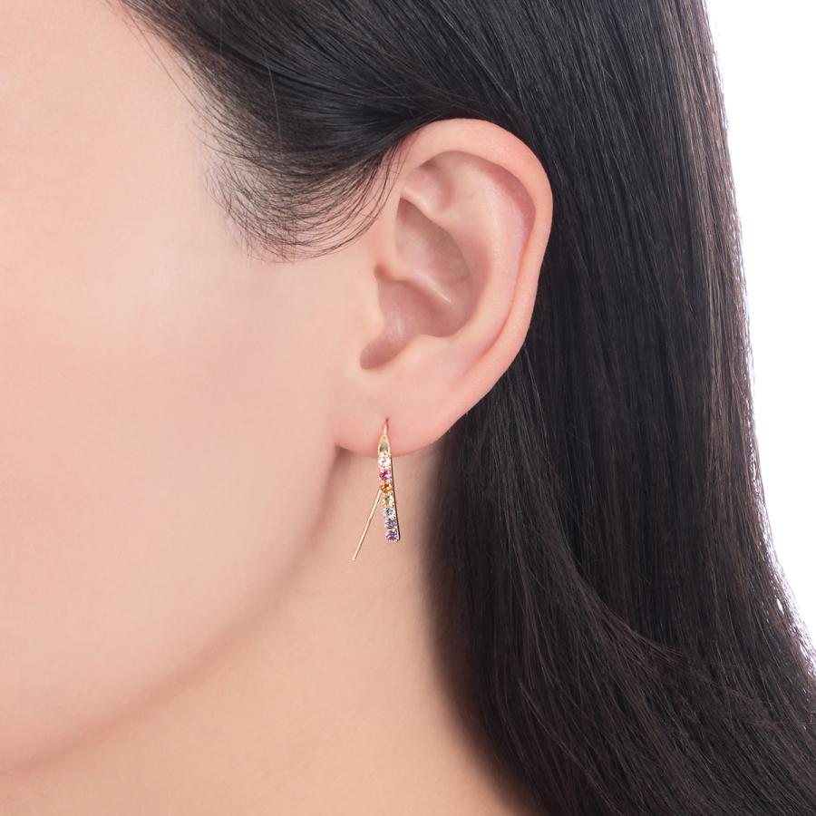 ジュエリーツツミ K10イエローゴールドマルチストーンピアス