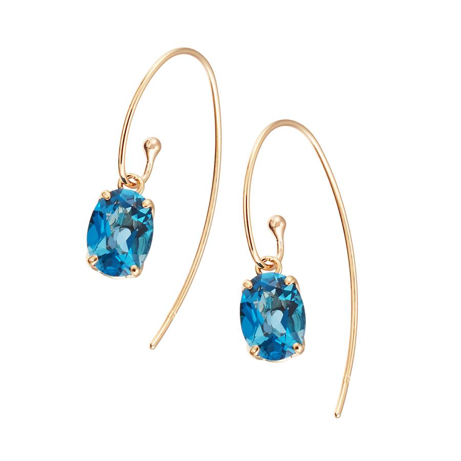 ジュエリーツツミ K10イエローゴールドロンドンブルートパーズピアス