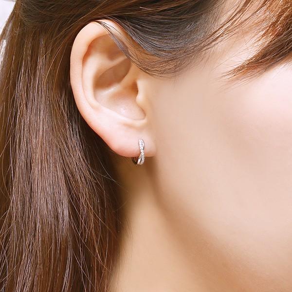 ジュエリーツツミ K10ホワイトゴールドダイヤモンドピアス