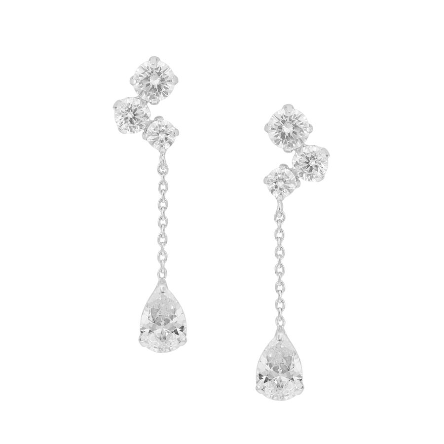 ジュエリーツツミ K10ホワイトゴールドキュービックピアス