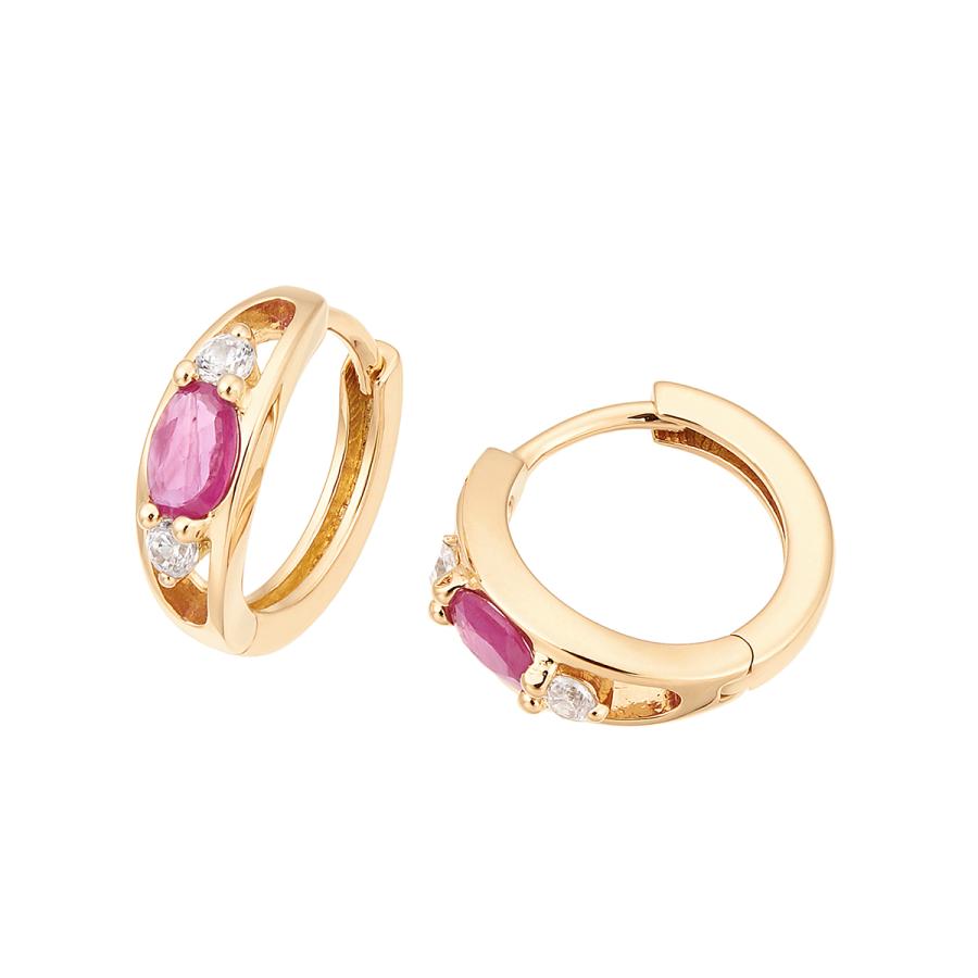 ジュエリーツツミ K18イエローゴールドルビーピアス : ジュエリー