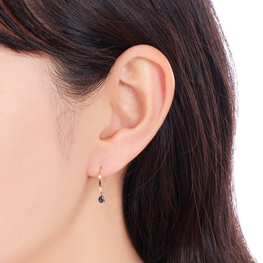 ジュエリーツツミ K18イエローゴールドサファイアピアス : ジュエリー
