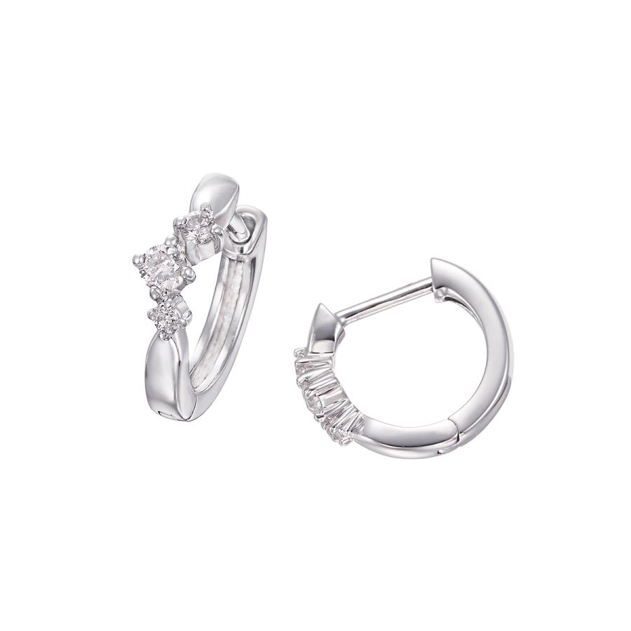 ジュエリーツツミ K10ホワイトゴールドダイヤモンドピアス