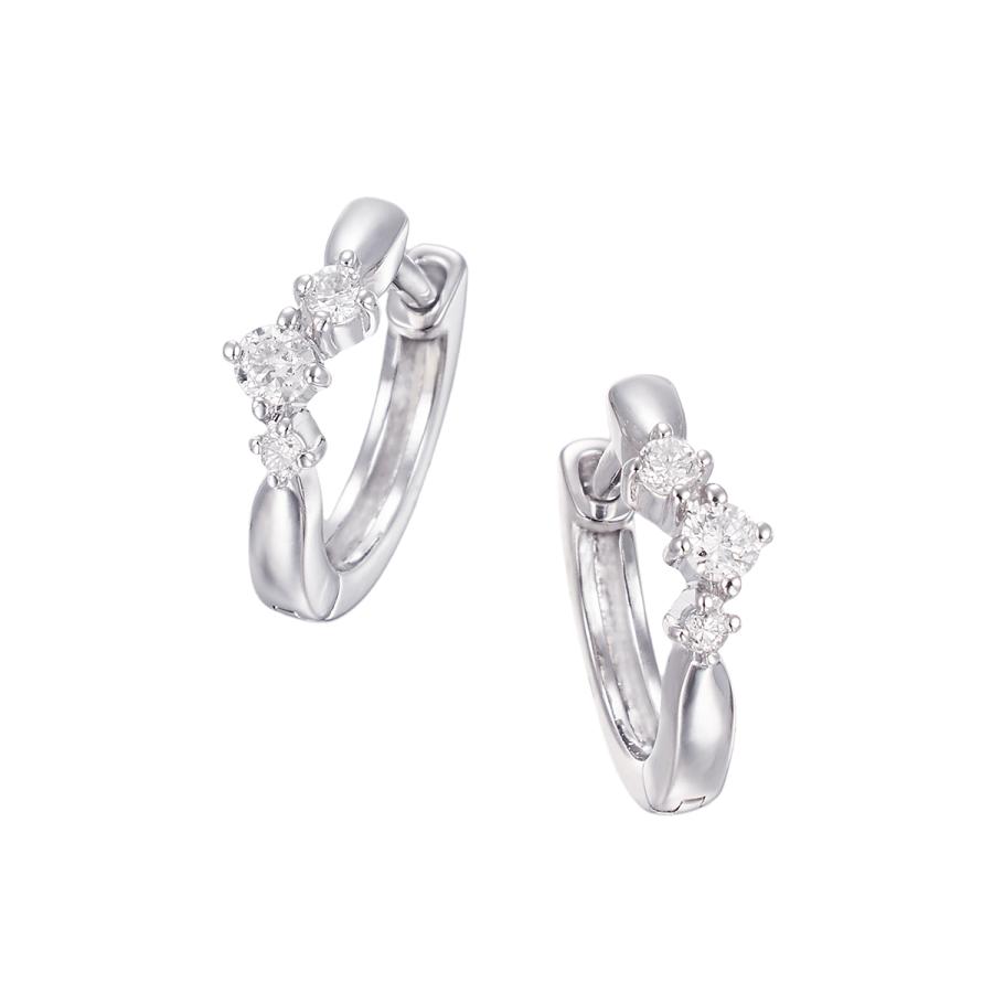 ジュエリーツツミ K10ホワイトゴールドダイヤモンドピアス