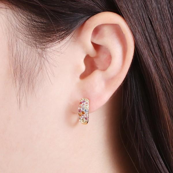 ジュエリーツツミ K10イエローゴールドマルチストーンピアス