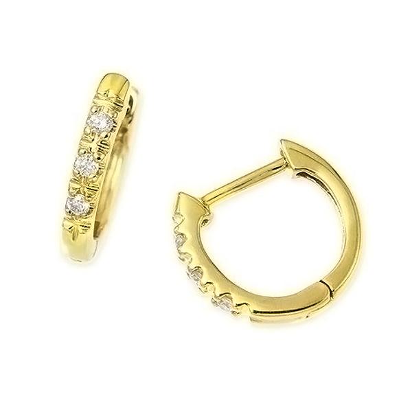 ジュエリーツツミ K10イエローゴールド ダイヤモンド ピアス フープ 中