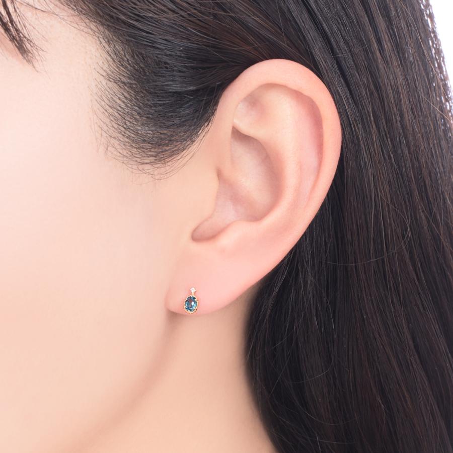 ジュエリーツツミ K10イエローゴールドロンドンブルートパーズピアス