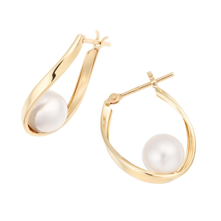 ジュエリーツツミ K10イエローゴールド淡水パールピアス（7mm