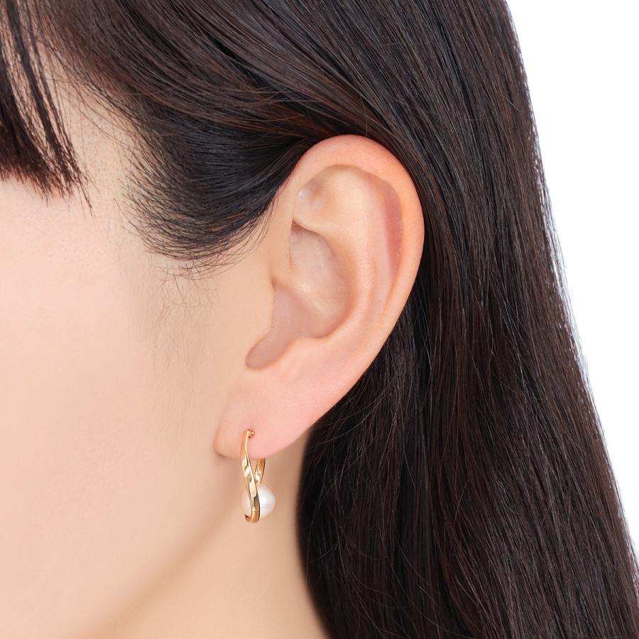 ジュエリーツツミ K10イエローゴールド淡水パールピアス（7mm