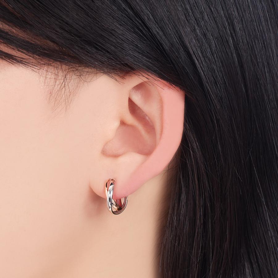 ジュエリーツツミ フープピアス K10ホワイトゴールド K10ピンク