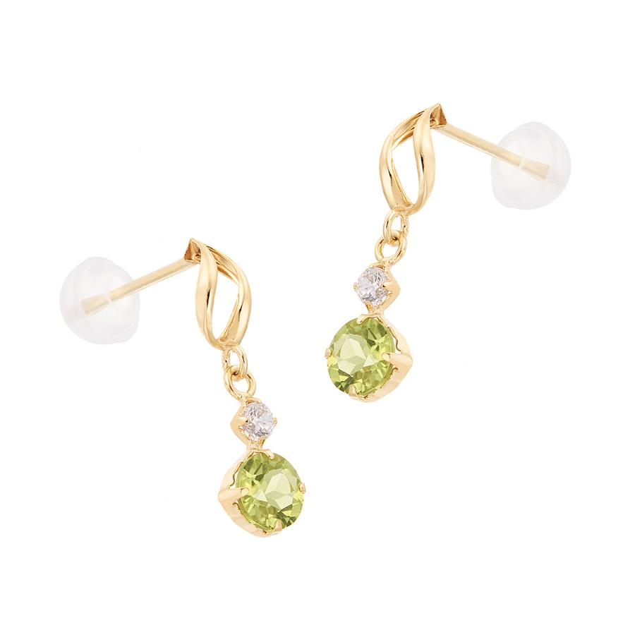 ジュエリーツツミ K10イエローゴールドペリドットピアス : ジュエリー