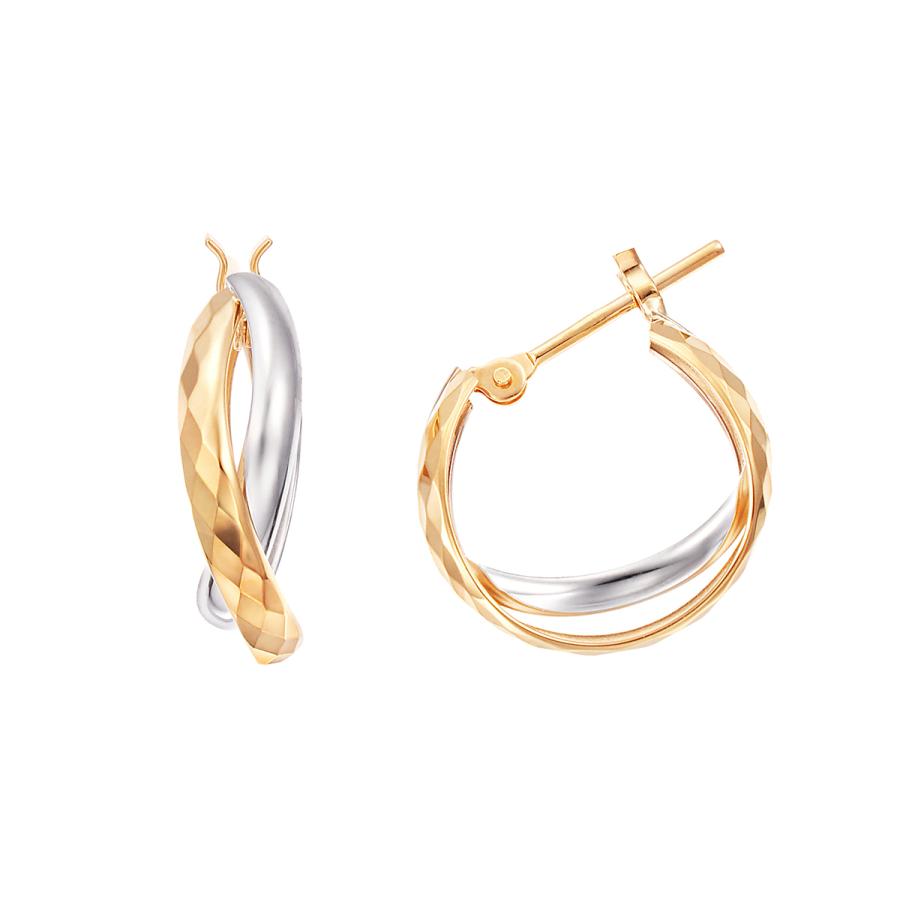 ジュエリーツツミ プラチナ/K18イエローゴールドピアス : ジュエリー